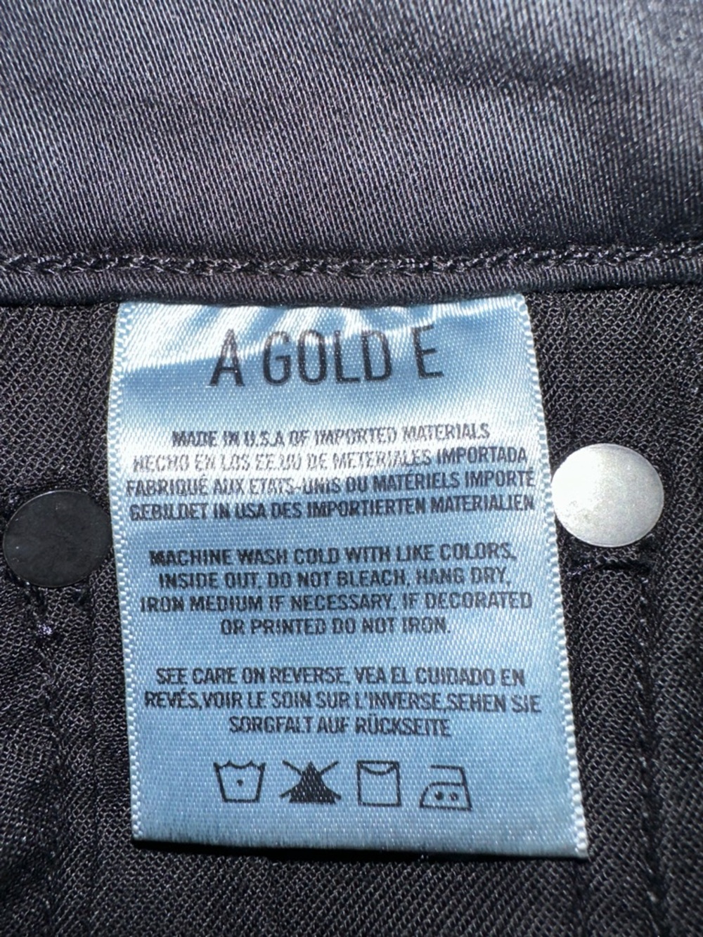 AGOLDE Lydia black leatherette 5 pocket skirt size 25 Stretchy! - Picture 6 of 7